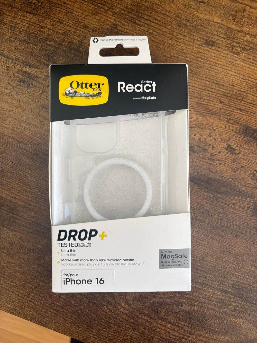 OtterBox React Series MagSafe Case for iPhone 16 - Clear Sparkle